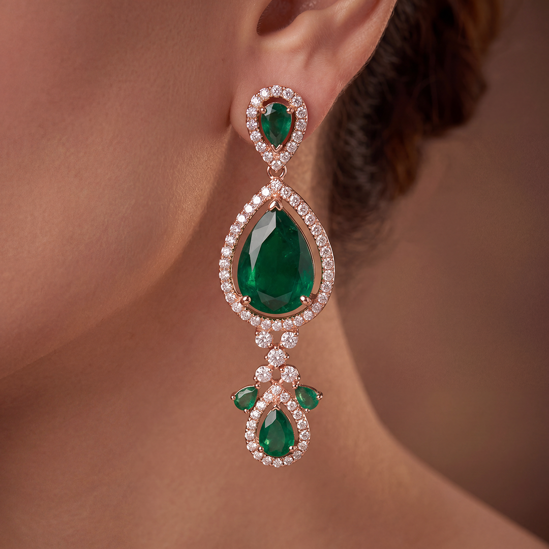 Emerald Cascade Necklace Set