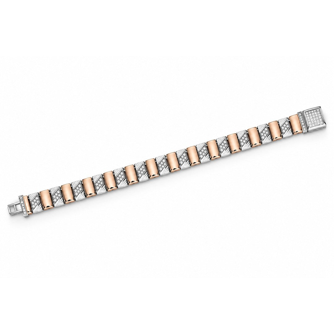 Fluted Diamond Cut Link Bracelet