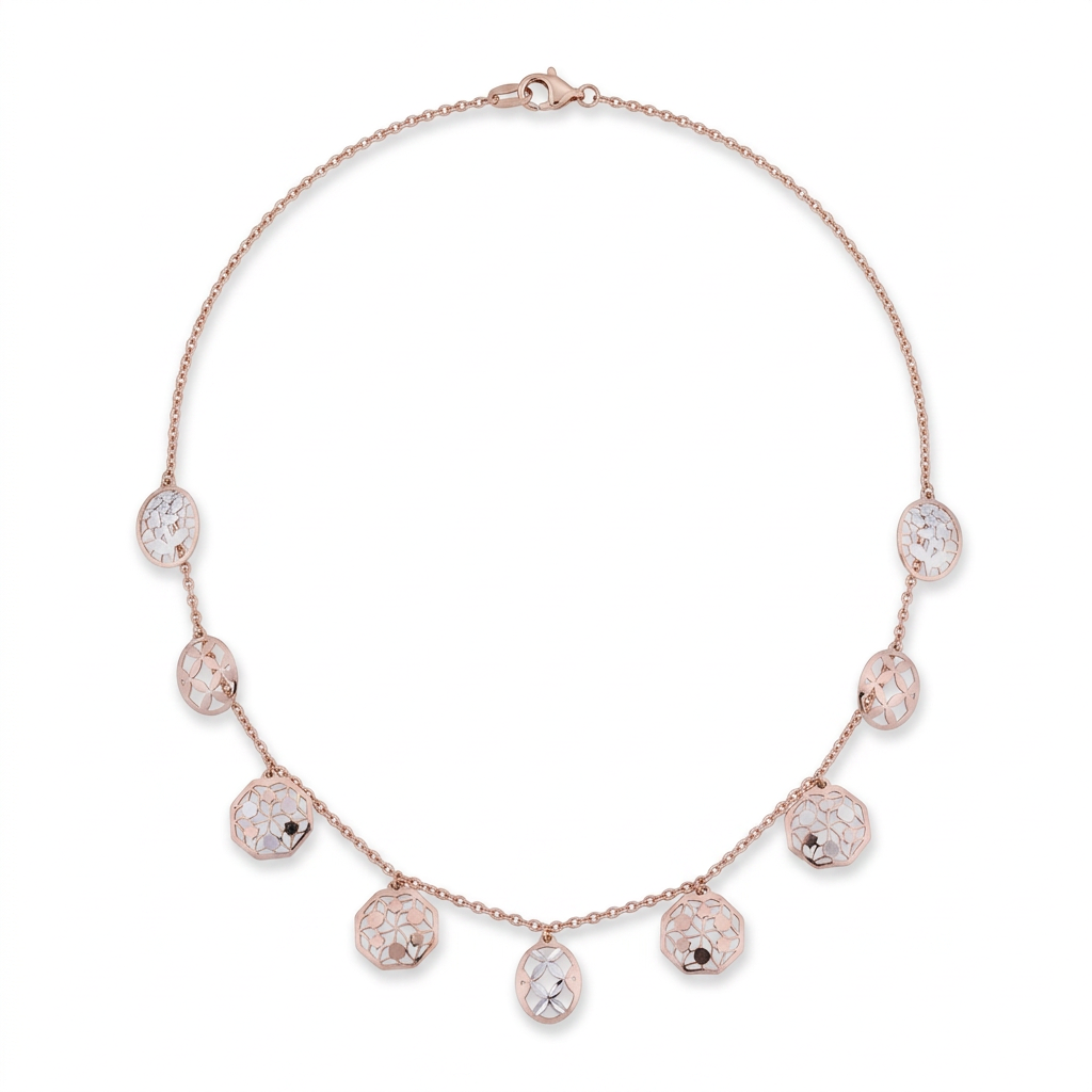 Luna Petal Disc Charm Necklace