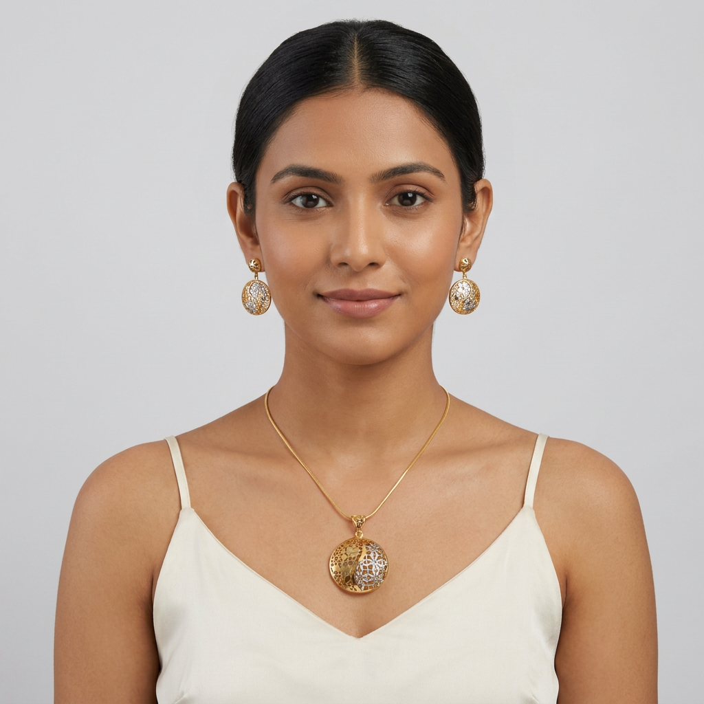 Surya Swirl Bloom Pendant Set