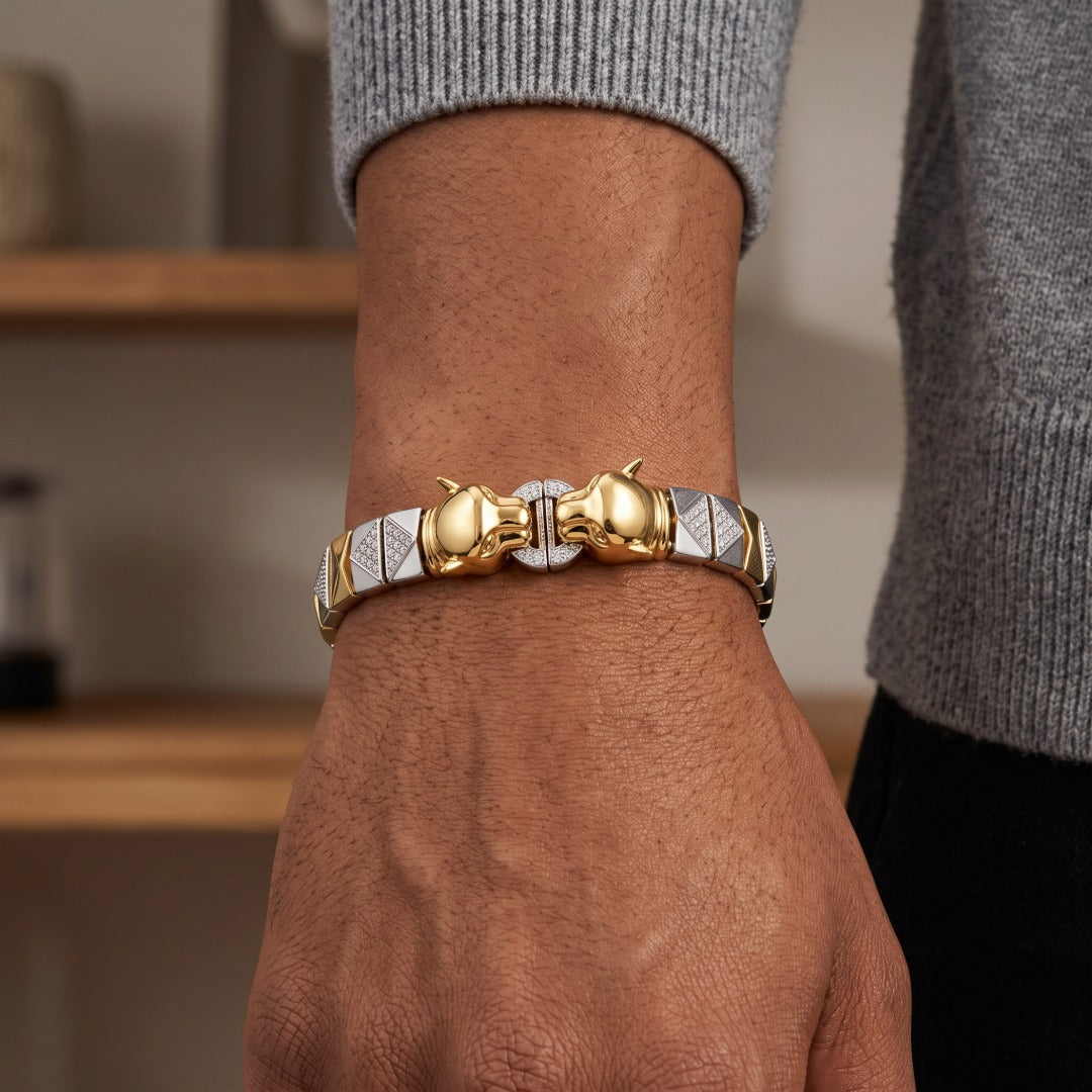 Twin Panther Stud Bracelet