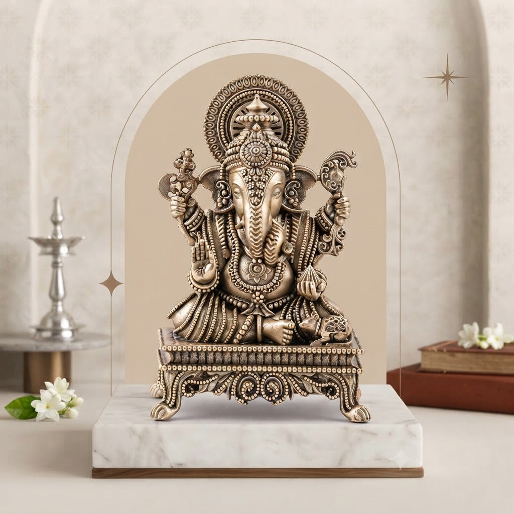 Antique Finish Lord Ganesha Decorative Idol