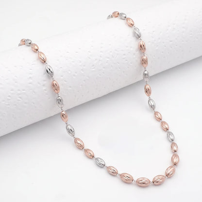 Two-Tone Faceted Bead Ladies Chain | 925 Sterling Silver