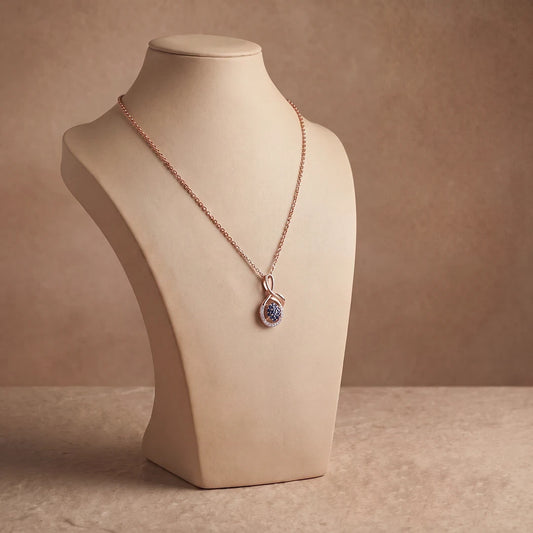 Midnight Halo Twist Pendant Necklace | 925 Sterling Silver