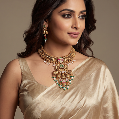 Rajsi Padma Ghungroo Necklace Set