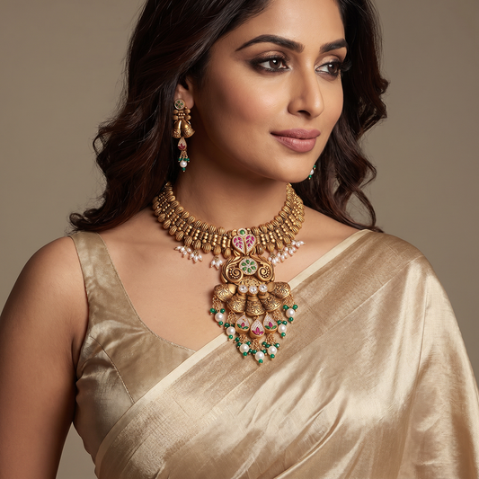 Rajsi Padma Ghungroo Necklace Set
