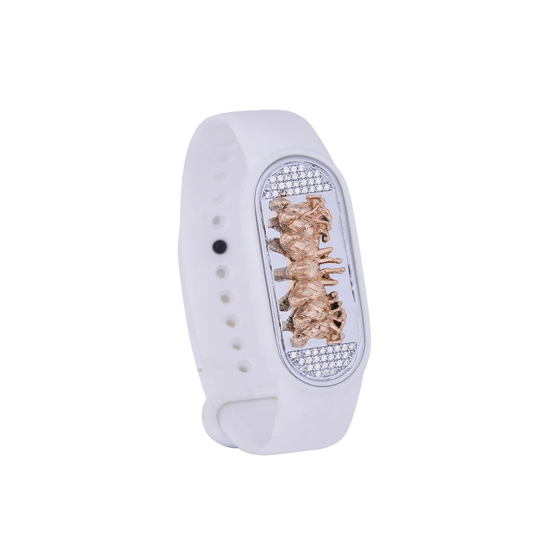Heritage Sculpture White Flexible Strap Bracelet | 925 Sterling Silver