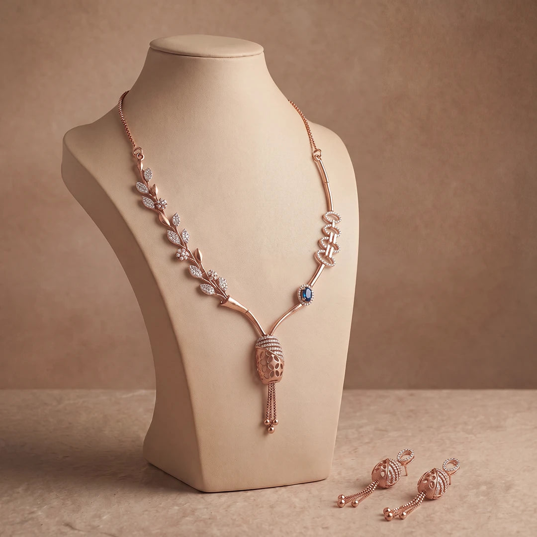 Botanica Tassel Statement Necklace Set | 925 Sterling Silver