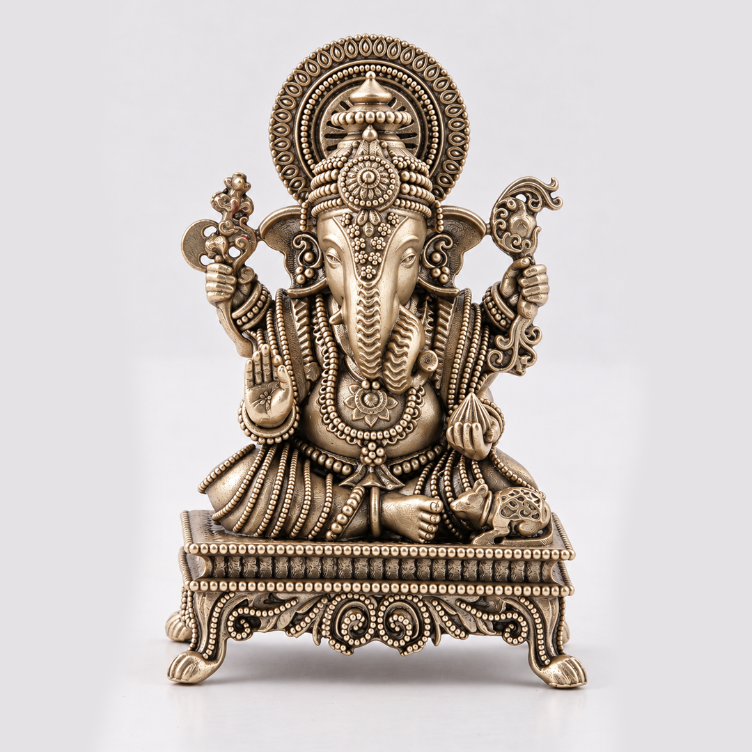 Antique Finish Lord Ganesha Decorative Idol