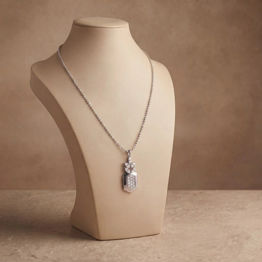 Lumière Leaf Shield Pendant Necklace | 925 Sterling Silver