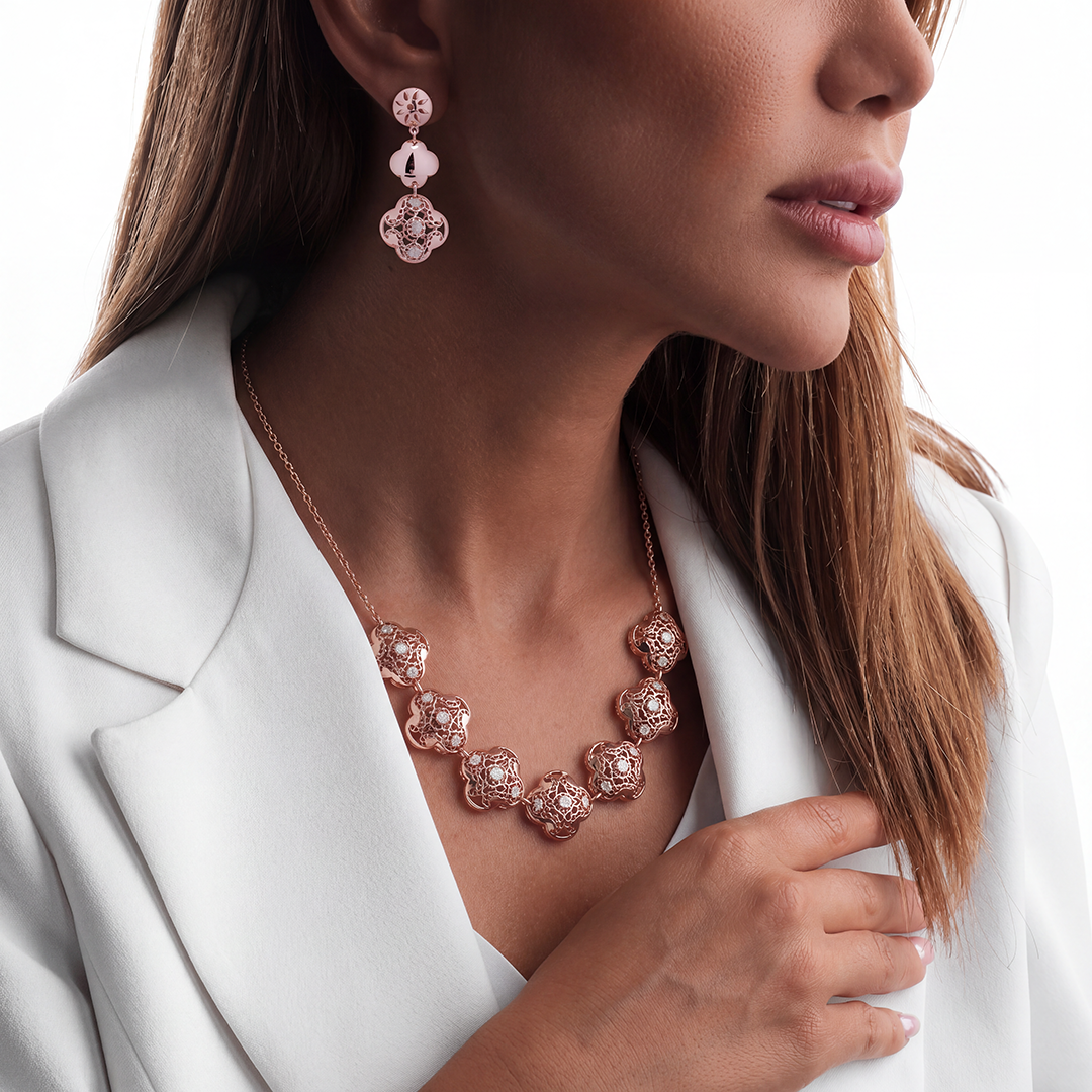 Rosette Clover Necklace Set