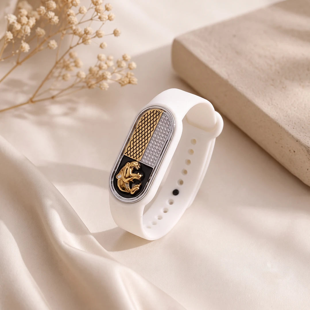Regal Lion Flexible Strap Bracelet | 925 Sterling Silver