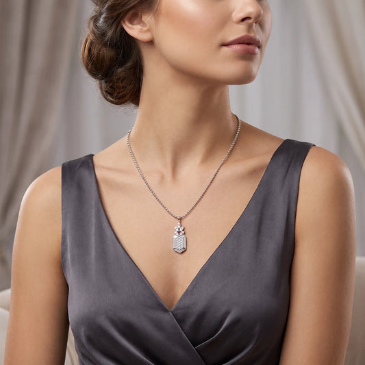 Lumière Leaf Shield Pendant Necklace | 925 Sterling Silver