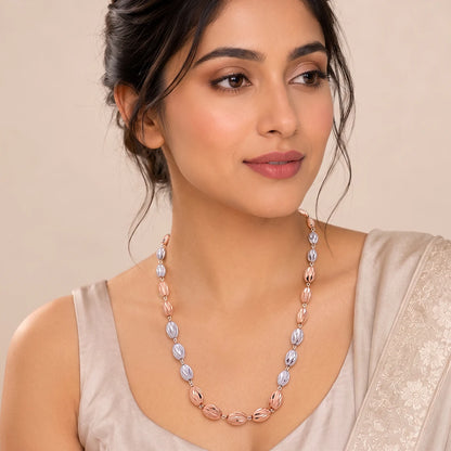 Two-Tone Faceted Bead Ladies Chain | 925 Sterling Silver