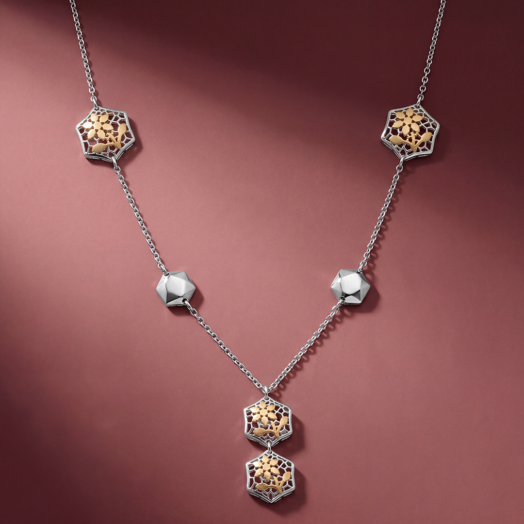 Hexa Bloom Drop Necklace