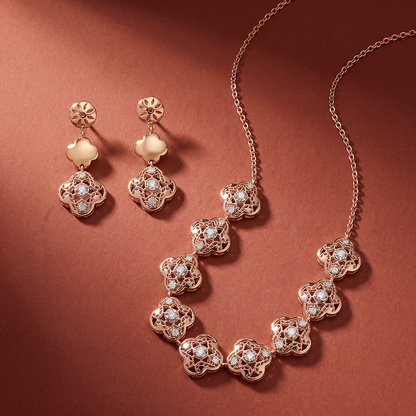 Rosette Clover Necklace Set