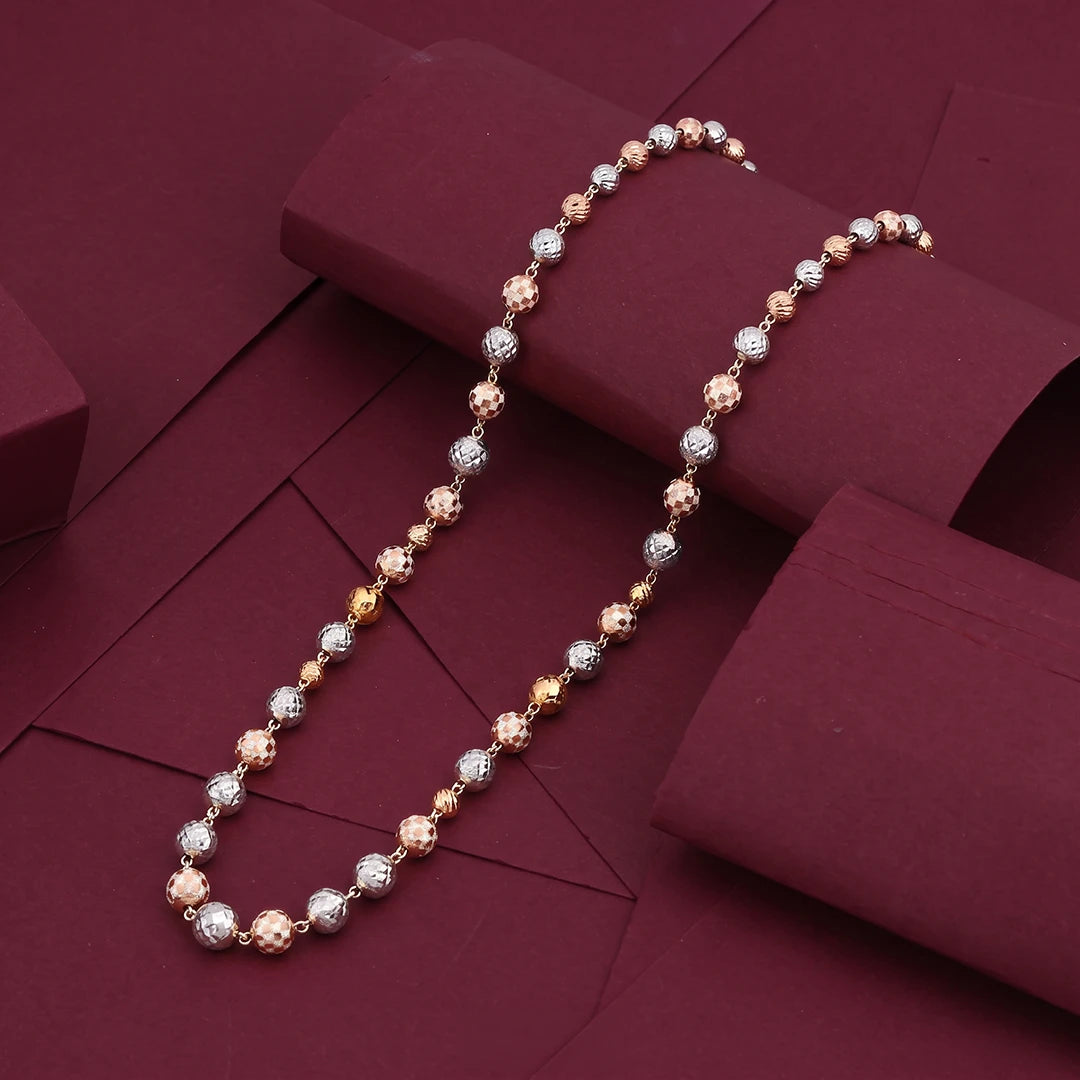 Two-Tone Faceted Sphere Ladies Chain | 925 Sterling Silver