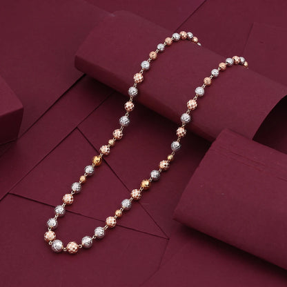 Two-Tone Faceted Sphere Ladies Chain | 925 Sterling Silver