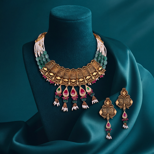 Rajwada Jharokha Necklace Set