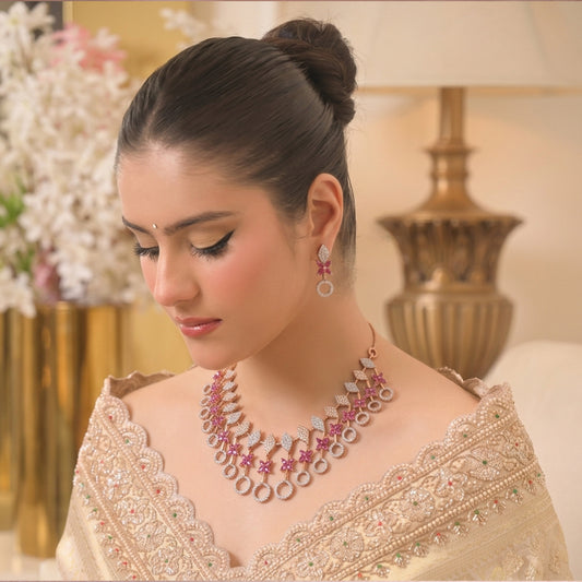Rosé Blossom Necklace Set