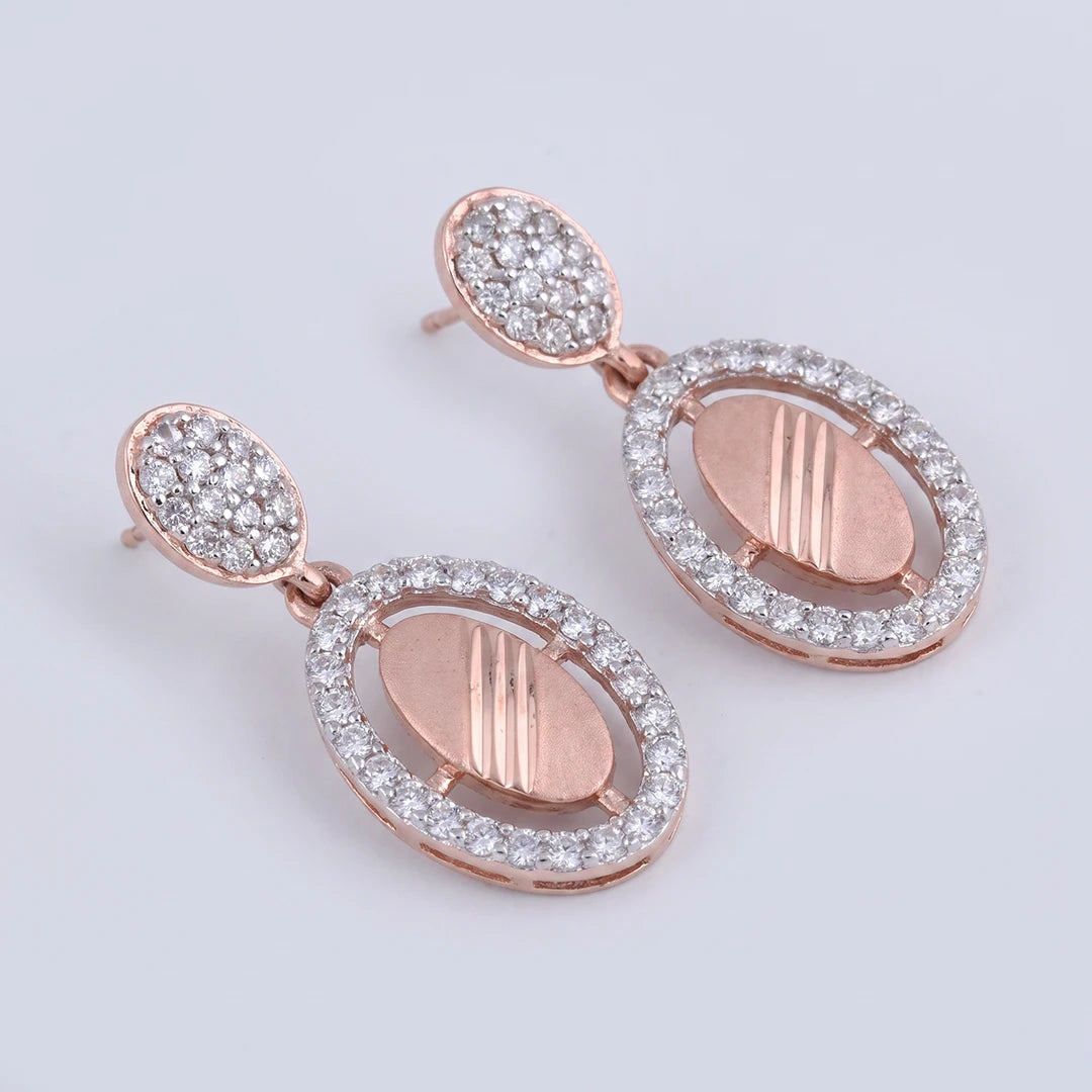 Rosé Orbit Oval Necklace Set | 925 Sterling Silver
