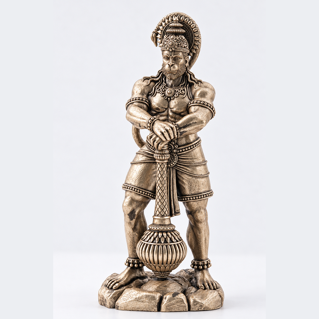 Antique Finish Lord Hanuman Idol with Gada
