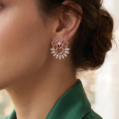 Rosé Halo Ruby-Tone Necklace Set | 925 Sterling Silver