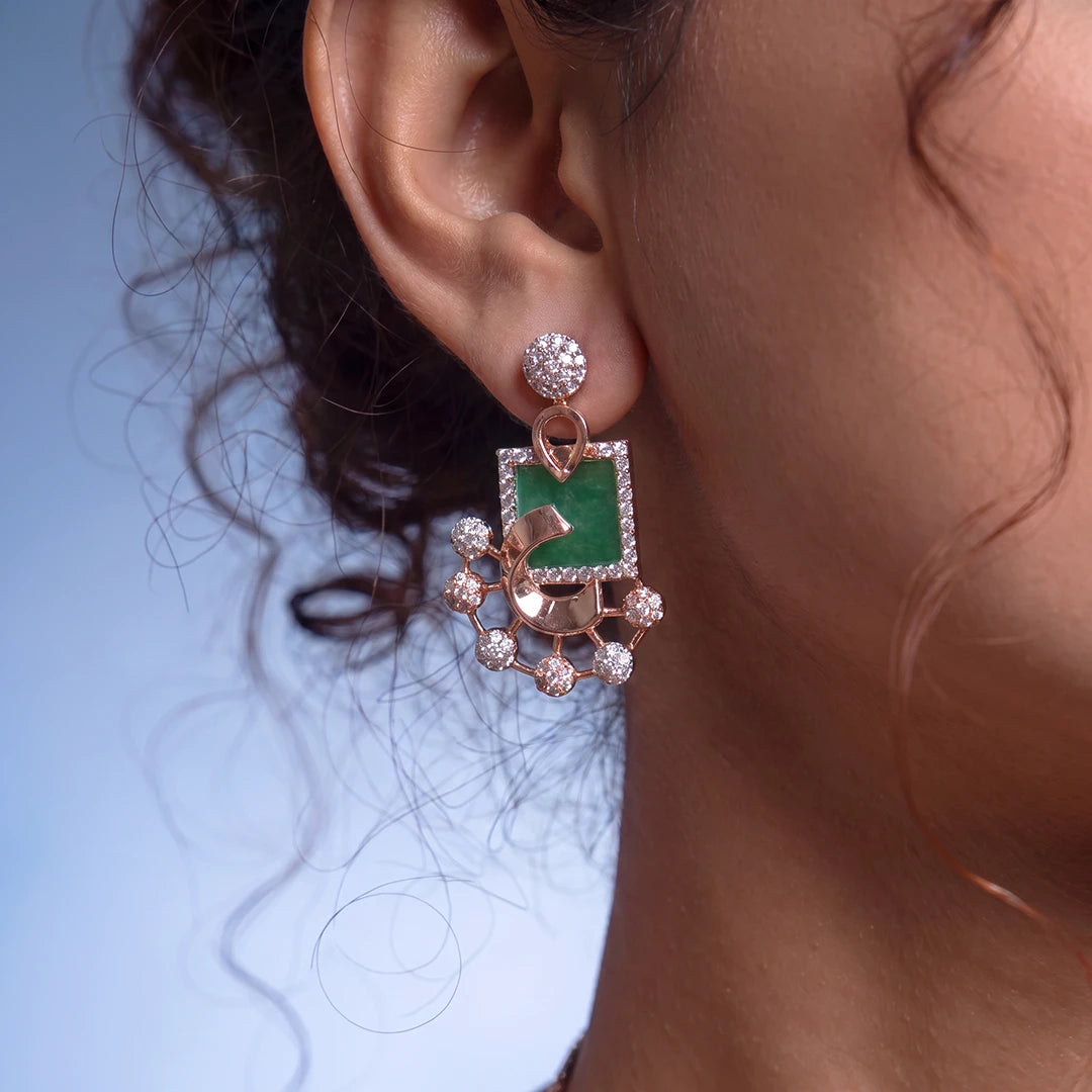 Verdant Frame Geometric Necklace Set | 925 Sterling Silver