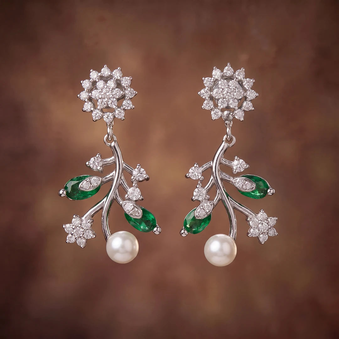 Verdant Vine Pearl Necklace Set | 925 Sterling Silver