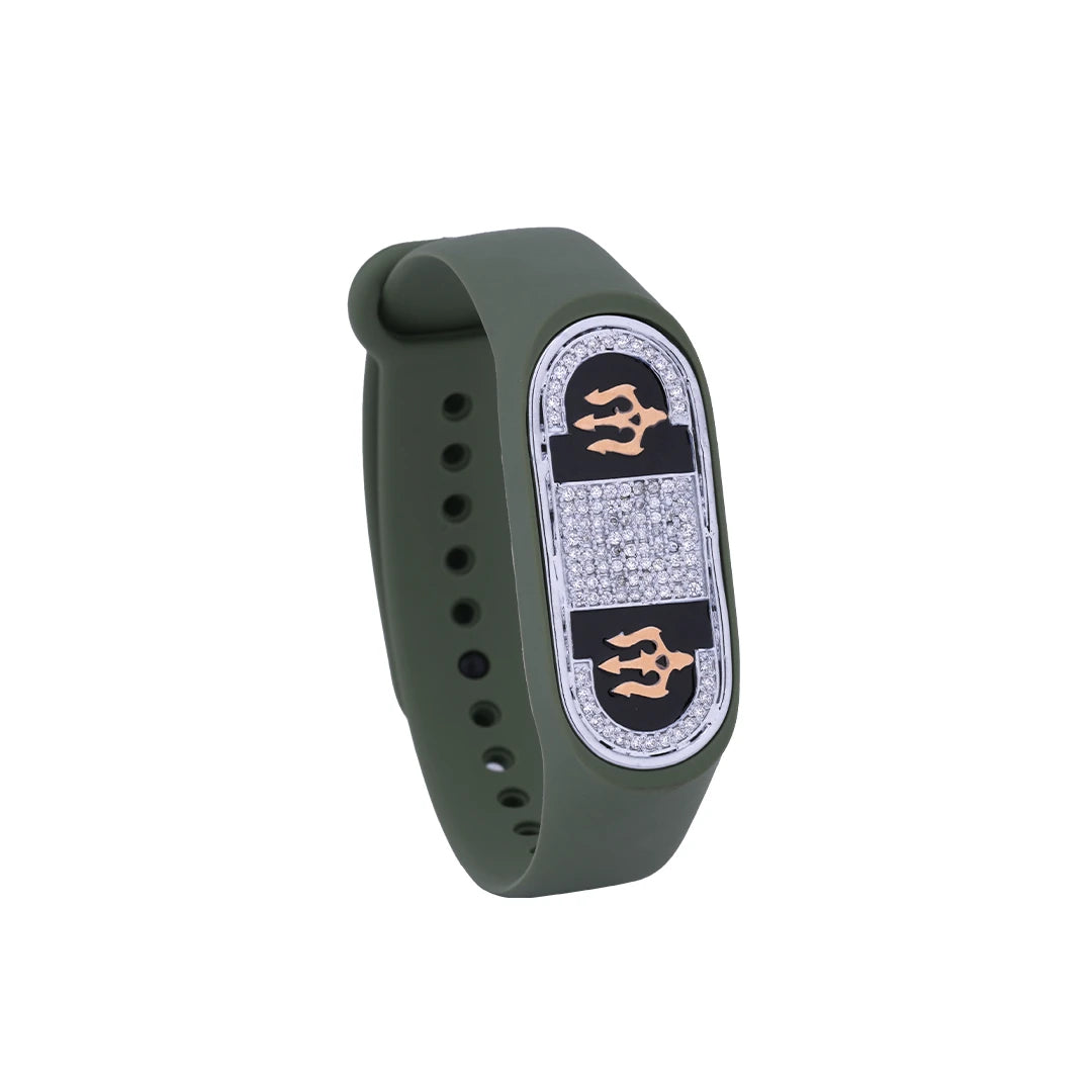 Olive Crest Flexible Strap Bracelet | 925 Sterling Silver