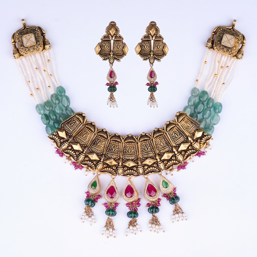 Rajwada Jharokha Necklace Set