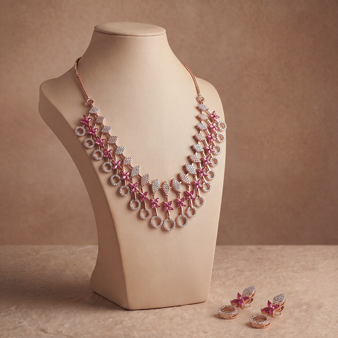 Rosé Blossom Necklace Set