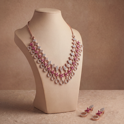 Rosé Blossom Necklace Set