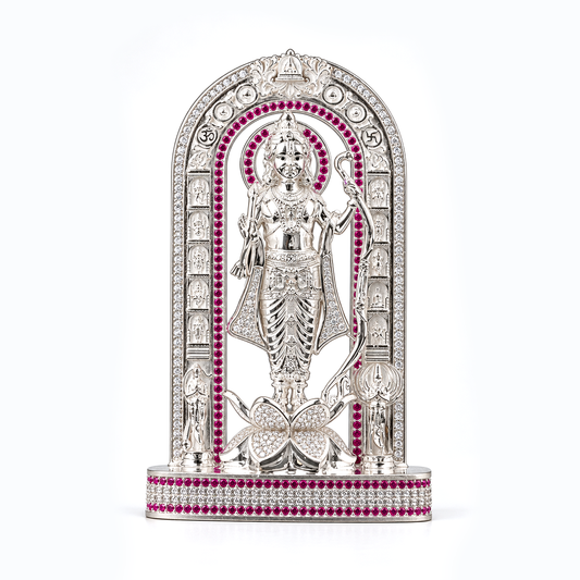 Shri Ram Prabhu Archway Idol with Bow & Floral Pedestal