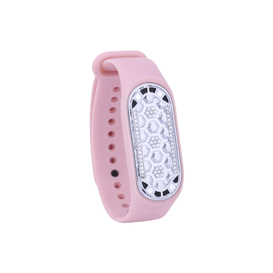 Blush Geo Matrix Flexible Strap Bracelet | 925 Sterling Silver