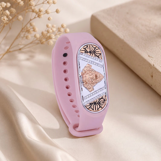 Blush Ganesha Heritage Flexible Strap Bracelet | 925 Sterling Silver