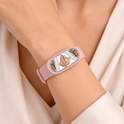 Blush Ganesha Heritage Flexible Strap Bracelet | 925 Sterling Silver