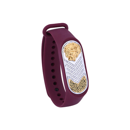 Regal Lion Chevron Flexible Strap Bracelet | 925 Sterling Silver