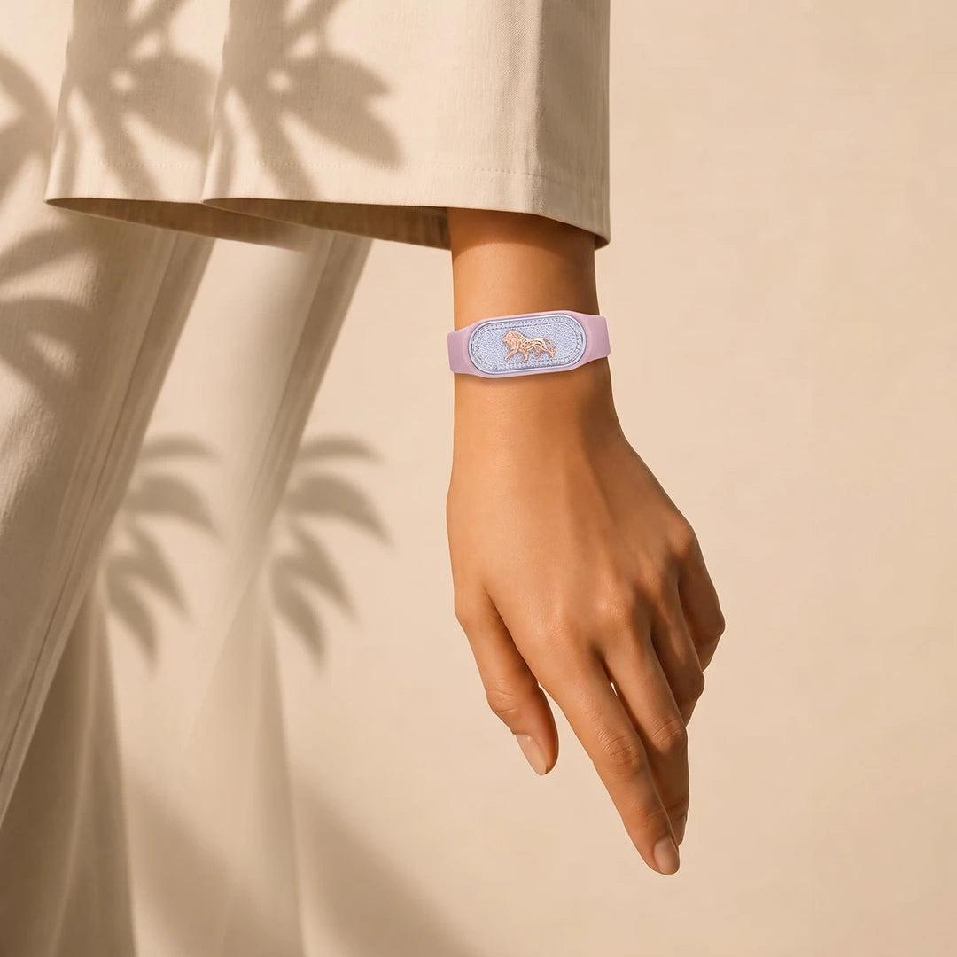 Blush Equestrian Crest Flexible Strap Bracelet | 925 Sterling Silver