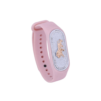Blush Equestrian Crest Flexible Strap Bracelet | 925 Sterling Silver