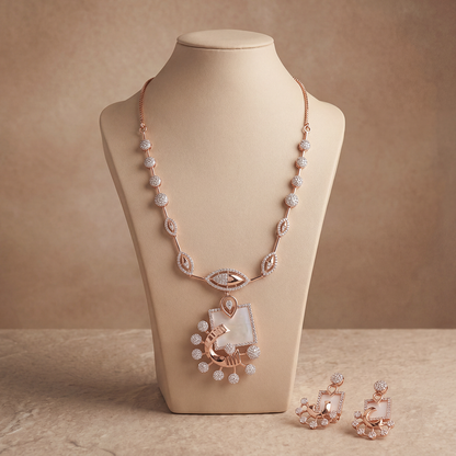 Square Mother of Pearl Necklace Set