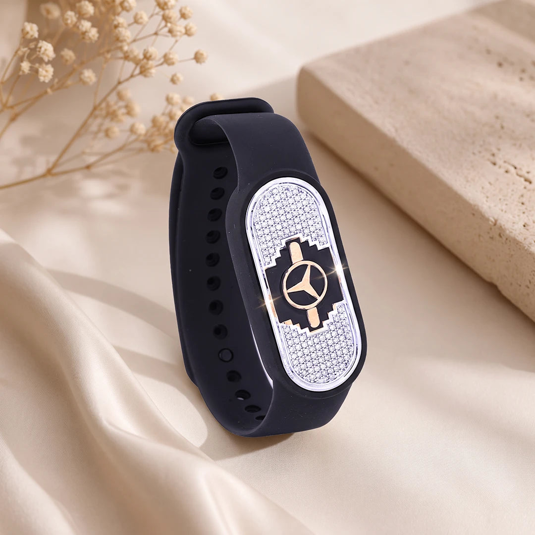 Midnight Star Emblem Flexible Strap Bracelet | 925 Sterling Silver
