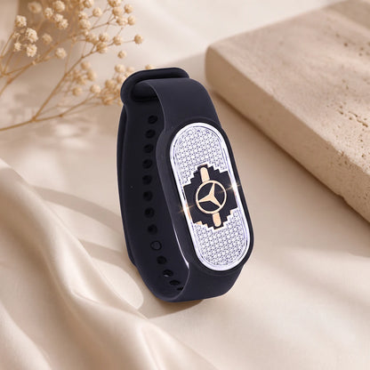 Midnight Star Emblem Flexible Strap Bracelet | 925 Sterling Silver