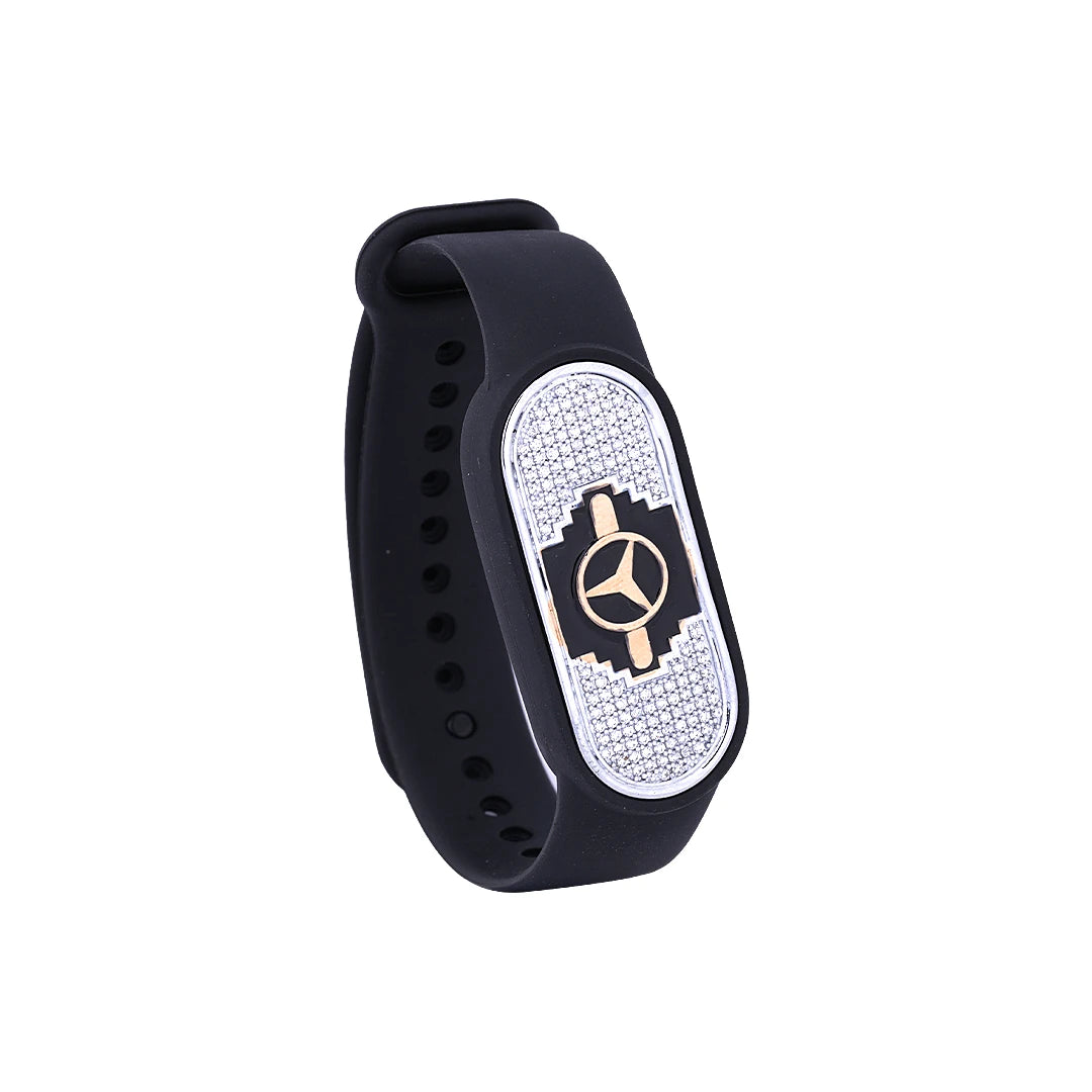 Midnight Star Emblem Flexible Strap Bracelet | 925 Sterling Silver