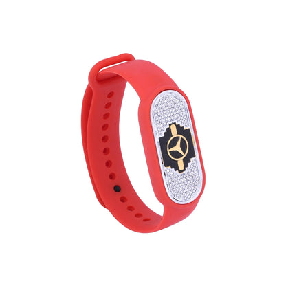 Crimson Star Emblem Flexible Strap Bracelet | 925 Sterling Silver