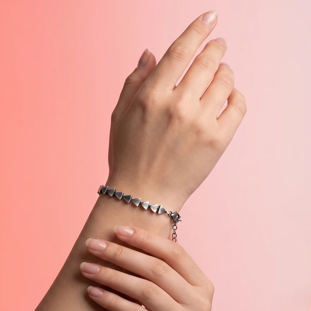 Antique Triangle Flex Ladies Bracelet | 925 Sterling Silver