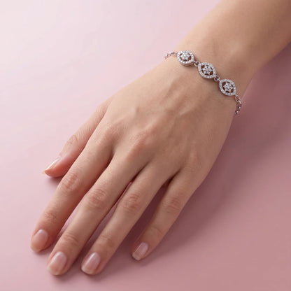 Floral Marquise Trio Ladies Bracelet | 925 Sterling Silver
