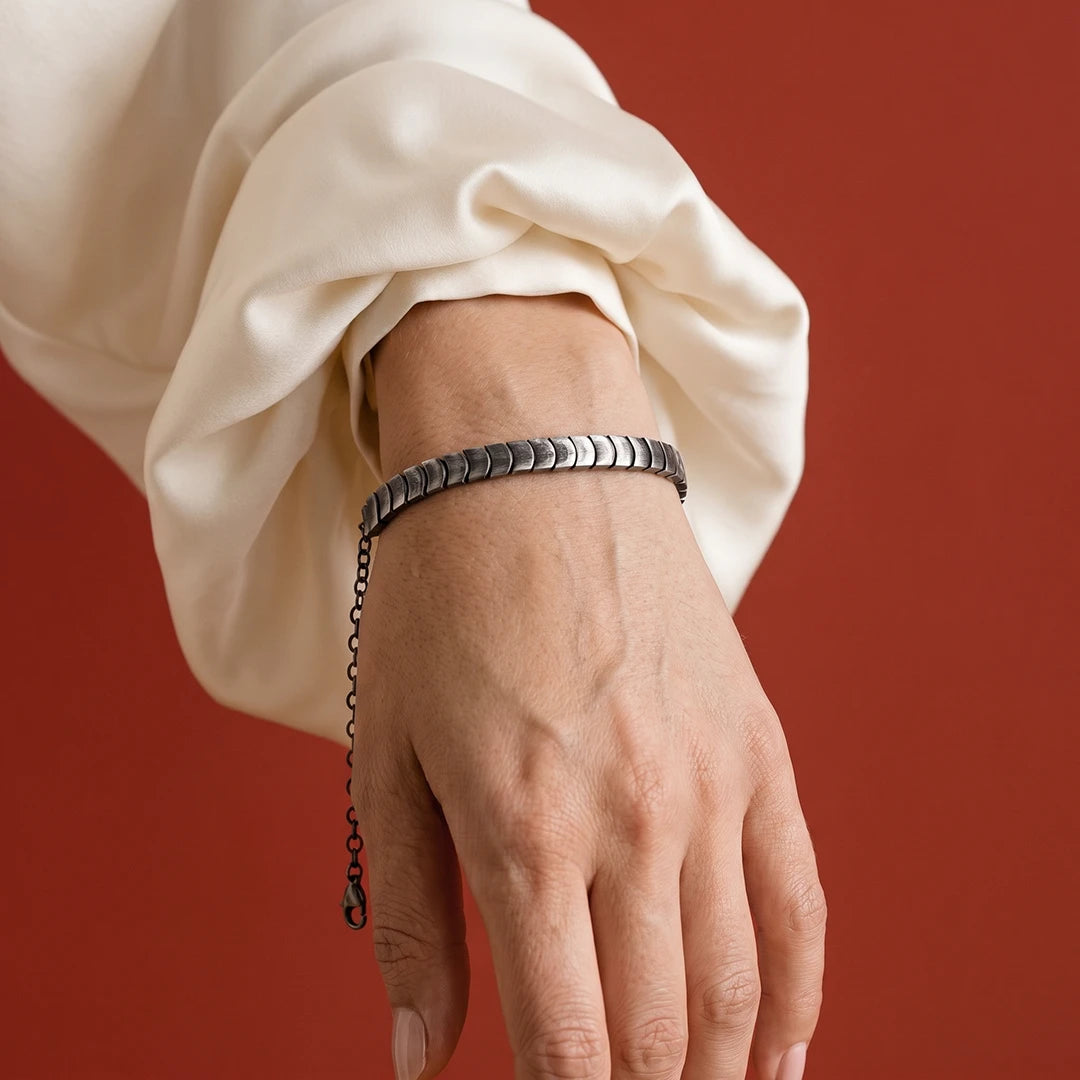 Oxidised Flex Link Ladies Bracelet | 925 Sterling Silver