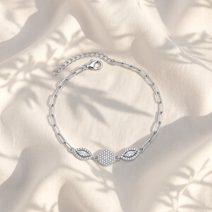 Heart & Marquise Pavé Ladies Bracelet | 925 Sterling Silver