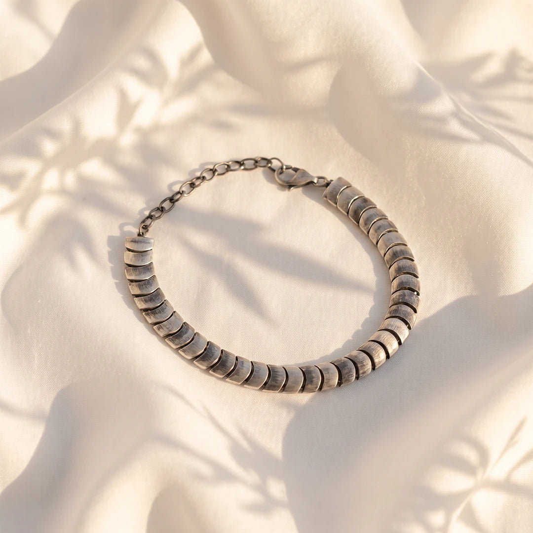 Oxidised Flex Link Ladies Bracelet | 925 Sterling Silver